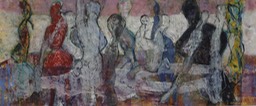 08 Begegnung, 2012. Öl auf  Leinwand. 40 x 100 cm